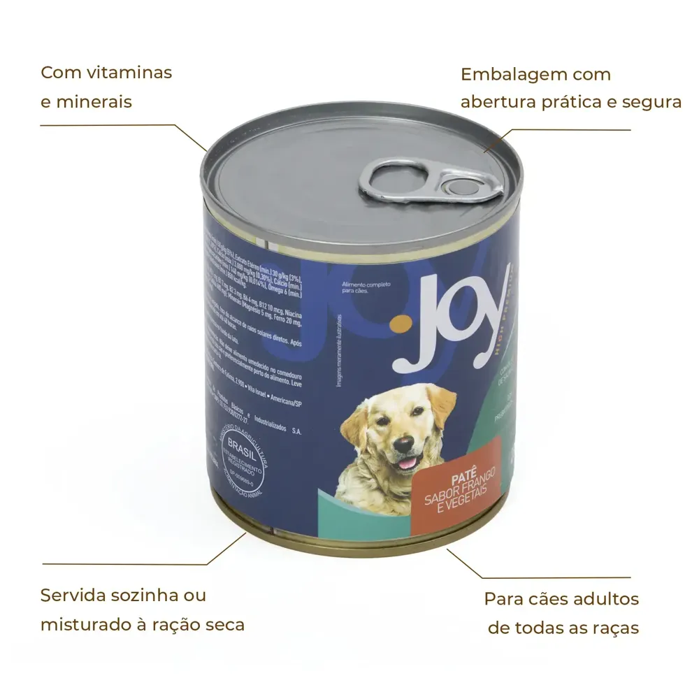 Ração Úmida Joy Patê para Cães Adultos Frango e Vegetais — foto 2