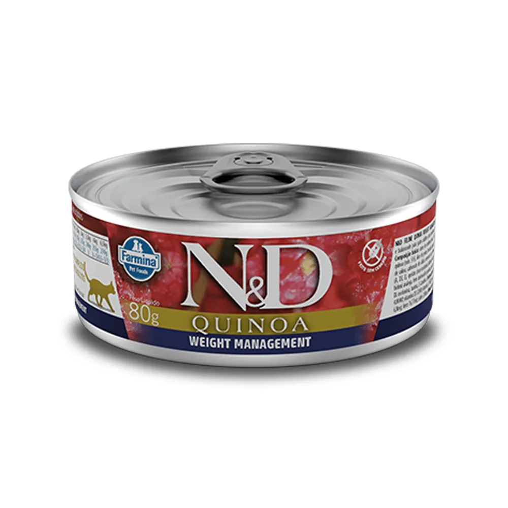 Ração Úmida Lata Farmina N&D Quinoa Controle de Peso para Gatos Adultos 80 g