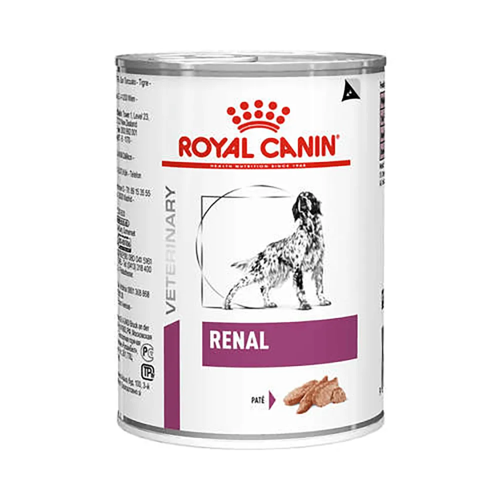Ração Úmida Lata Royal Canin Veterinary Renal para Cães Adultos com Insuficiência Renal 410 g