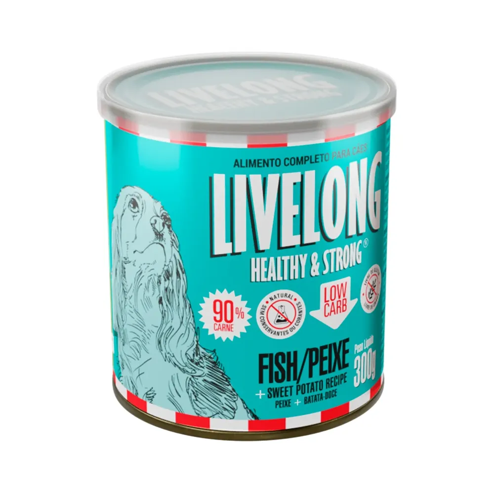 Ração Úmida Natural para Cães Livelong Peixe