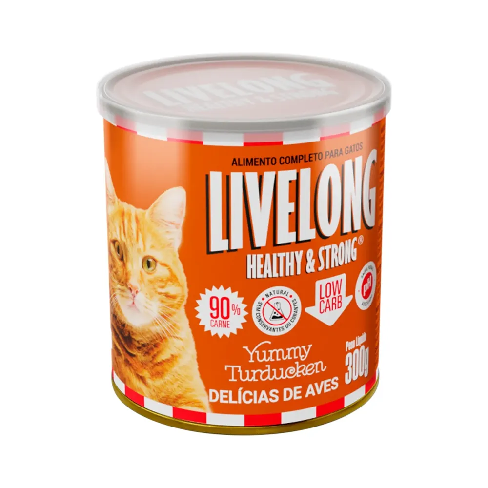 Ração Úmida Natural para Gatos Livelong Yummy Turducken Delícias de Aves — foto 2