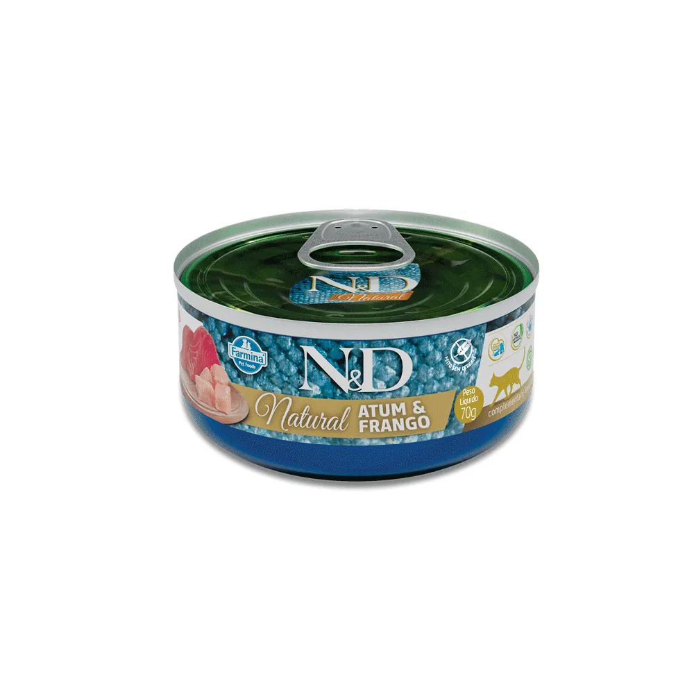 Ração Úmida N&D Natural Gatos Adultos Atum e Frango