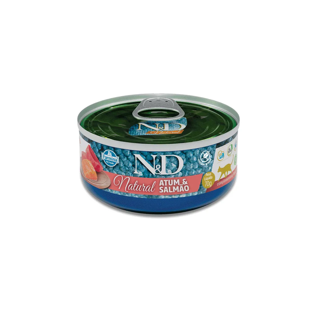 Ração Úmida N&D Natural Gatos Adultos Atum e Salmão