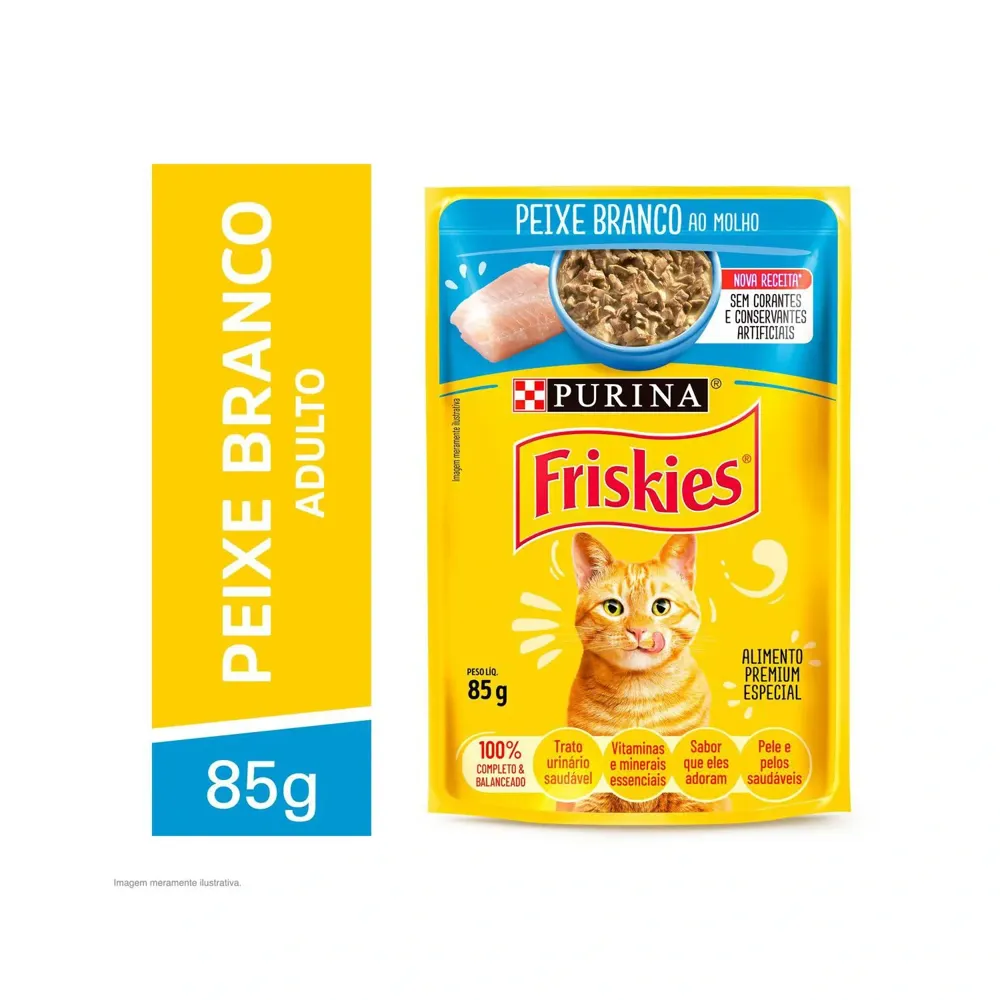 Ração Úmida Friskies Gatos Adultos Peixe Branco ao Molho — foto 2