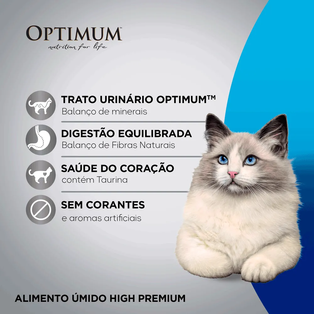 Ração Úmida Optimum Sachê Gatos Adultos Castrados Frango — foto 3