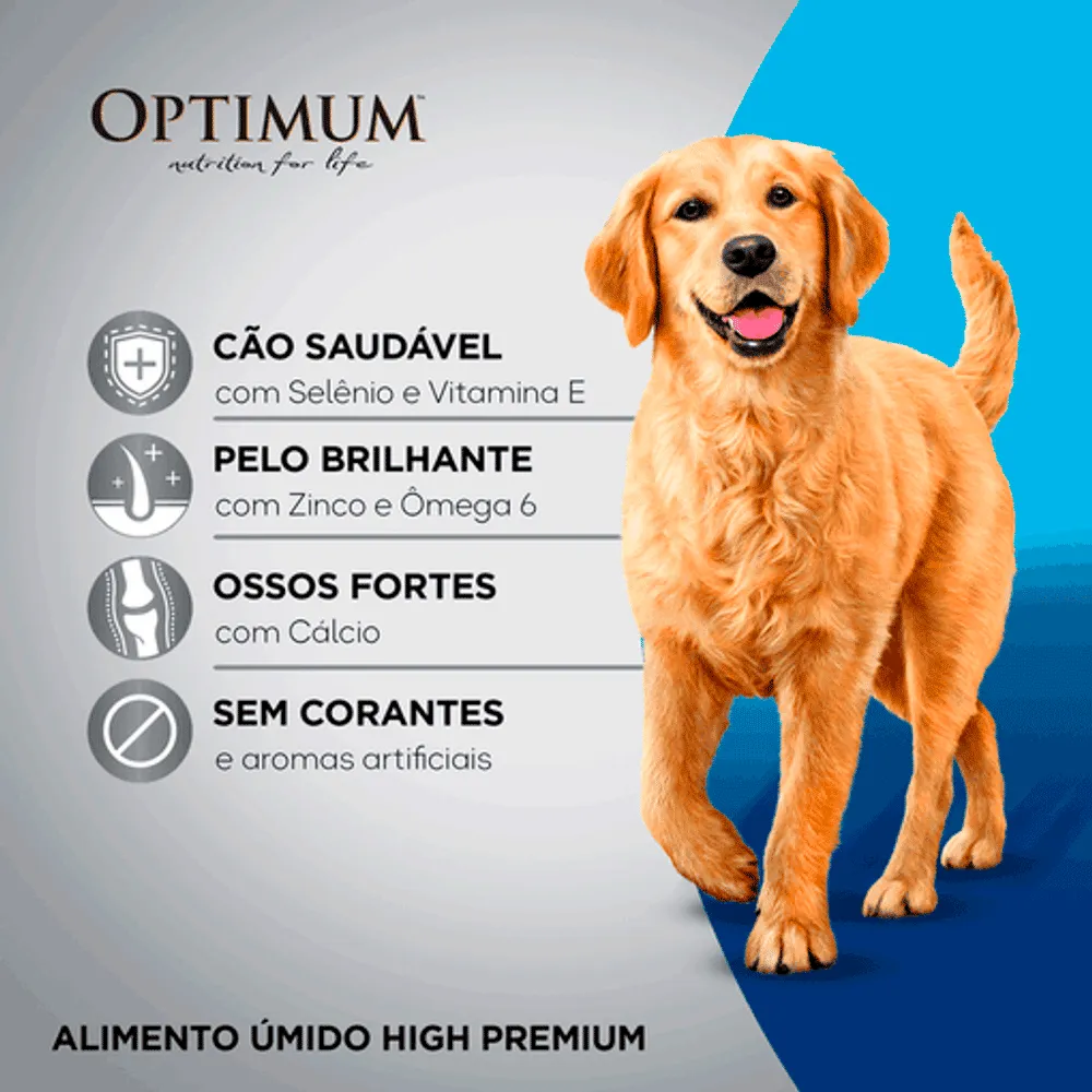 Ração Úmida Optimum Sachê Cães Adultos Raças Grandes Carne — foto 3