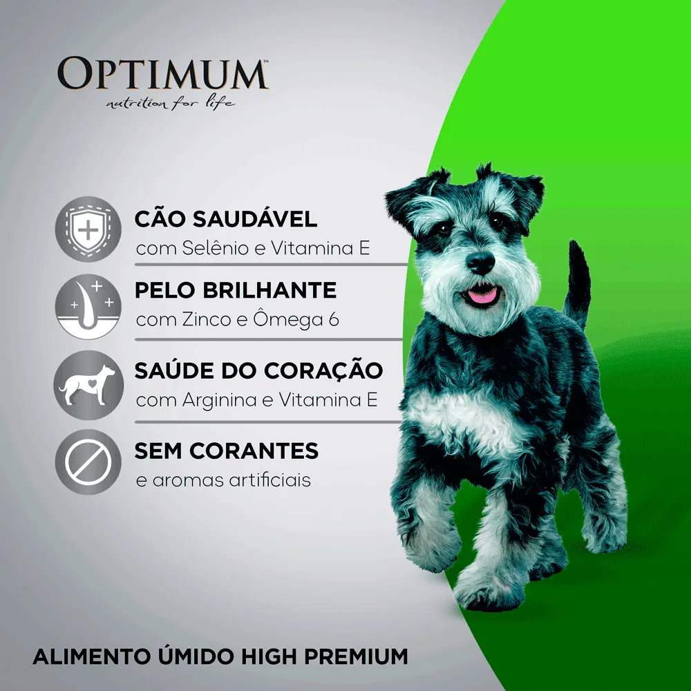 Ração Úmida Optimum Sachê para Cães Adultos Raças Pequenas e Minis Carne — foto 3