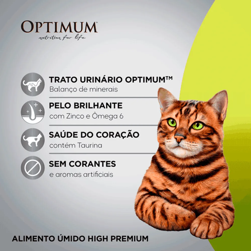 Ração Úmida Optimum Sachê Gatos Adultos Carne — foto 3