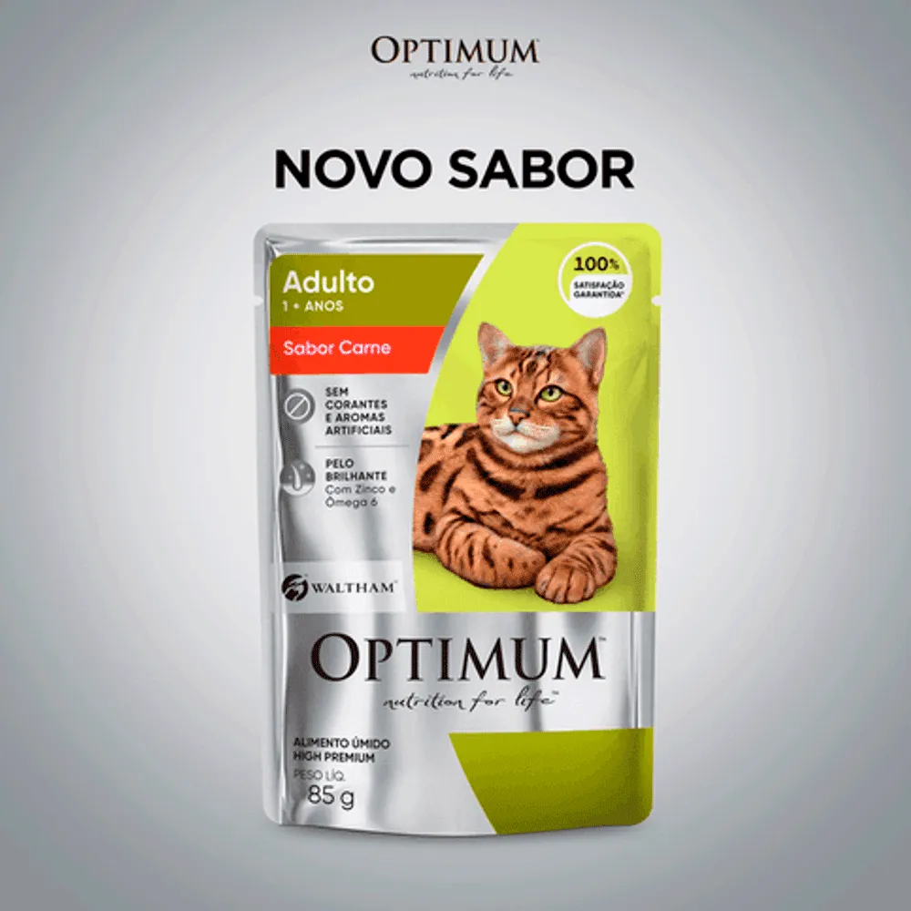 Ração Úmida Optimum Sachê Gatos Adultos Carne — foto 6