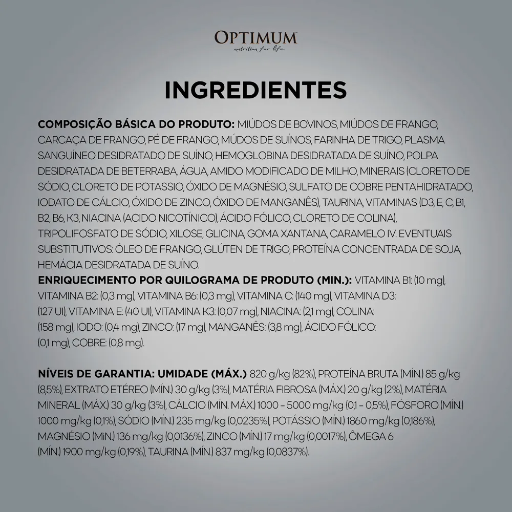 Ração Úmida Optimum Sachê Gatos Adultos Castrados Carne — foto 6