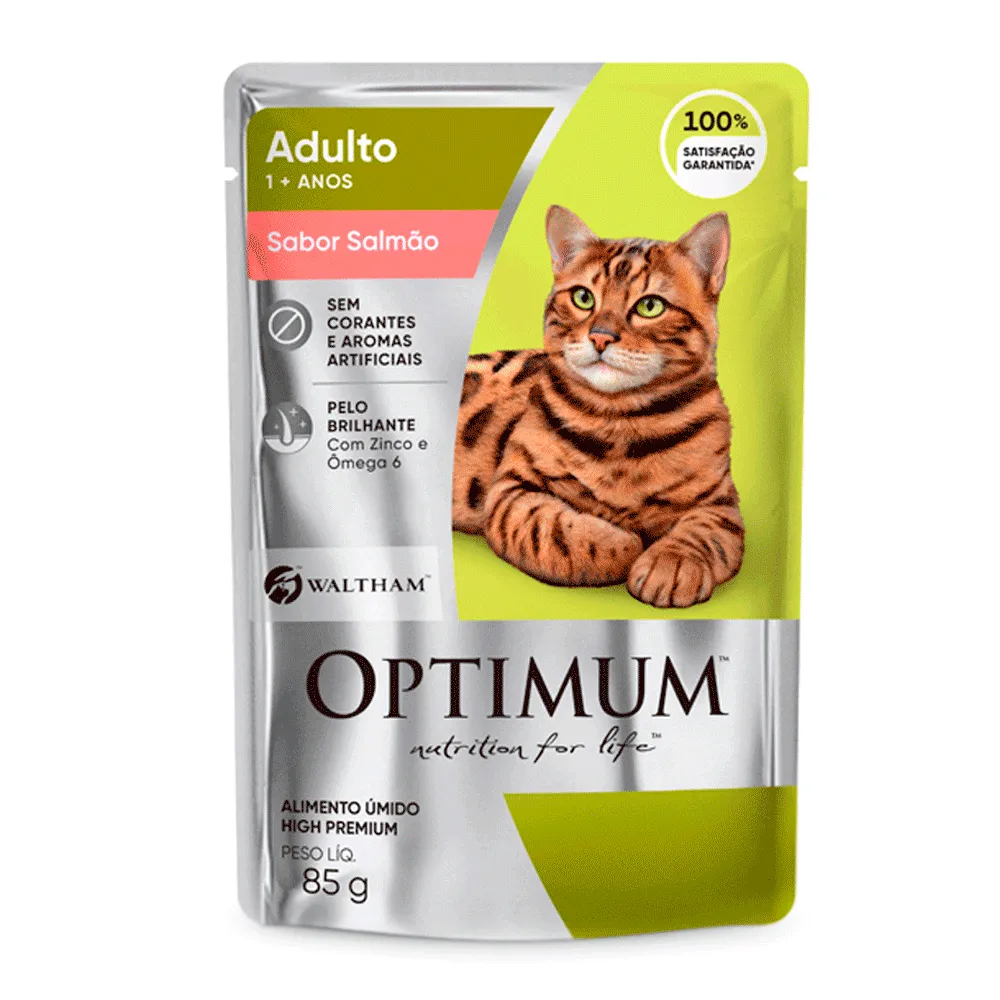 Ração Úmida Optimum Sachê Gatos Adultos Salmão — foto 2