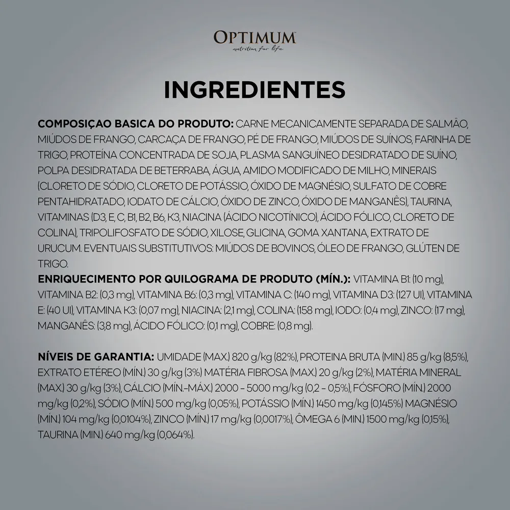 Ração Úmida Optimum Sachê Gatos Adultos Salmão — foto 6