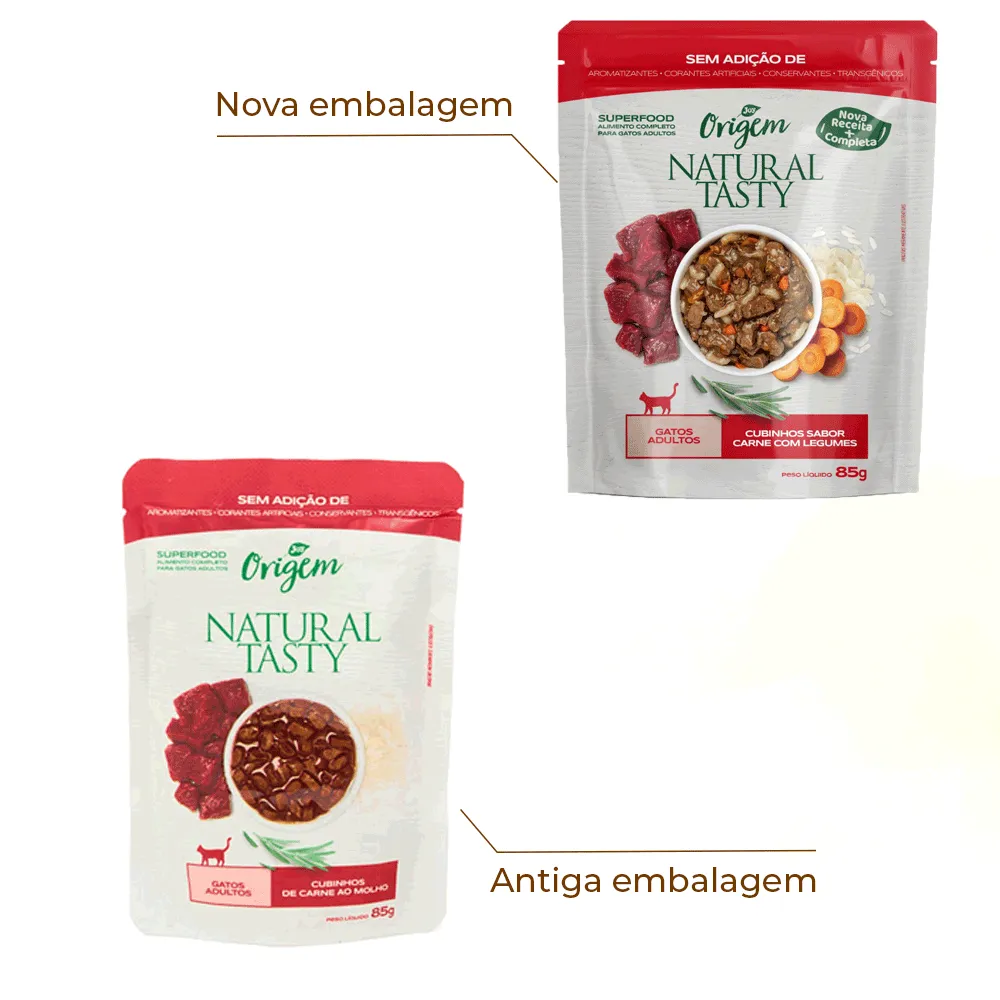 Ração Úmida Origem Natural Tasty Gatos Adultos Carne com Legumes — foto 2