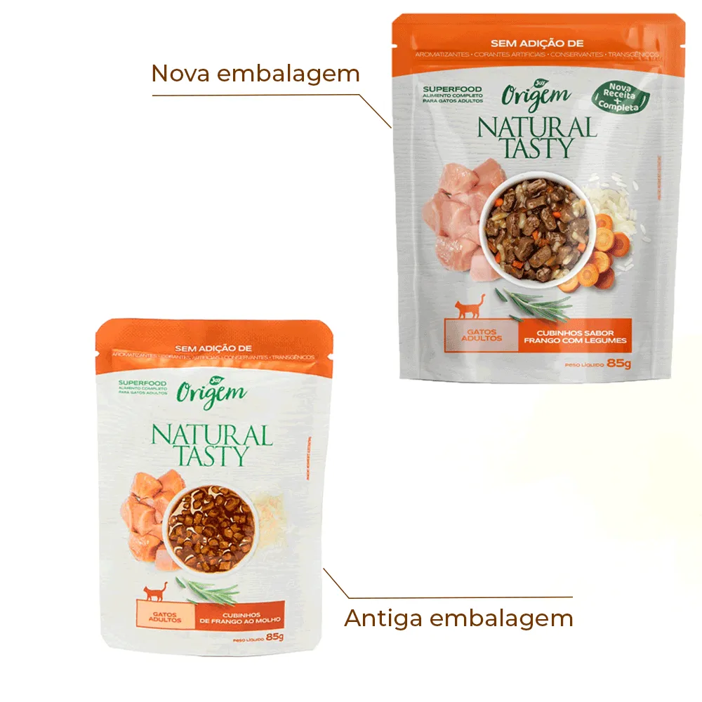 Ração Úmida Origem Natural Tasty Gatos Adultos Frango com Legumes — foto 2