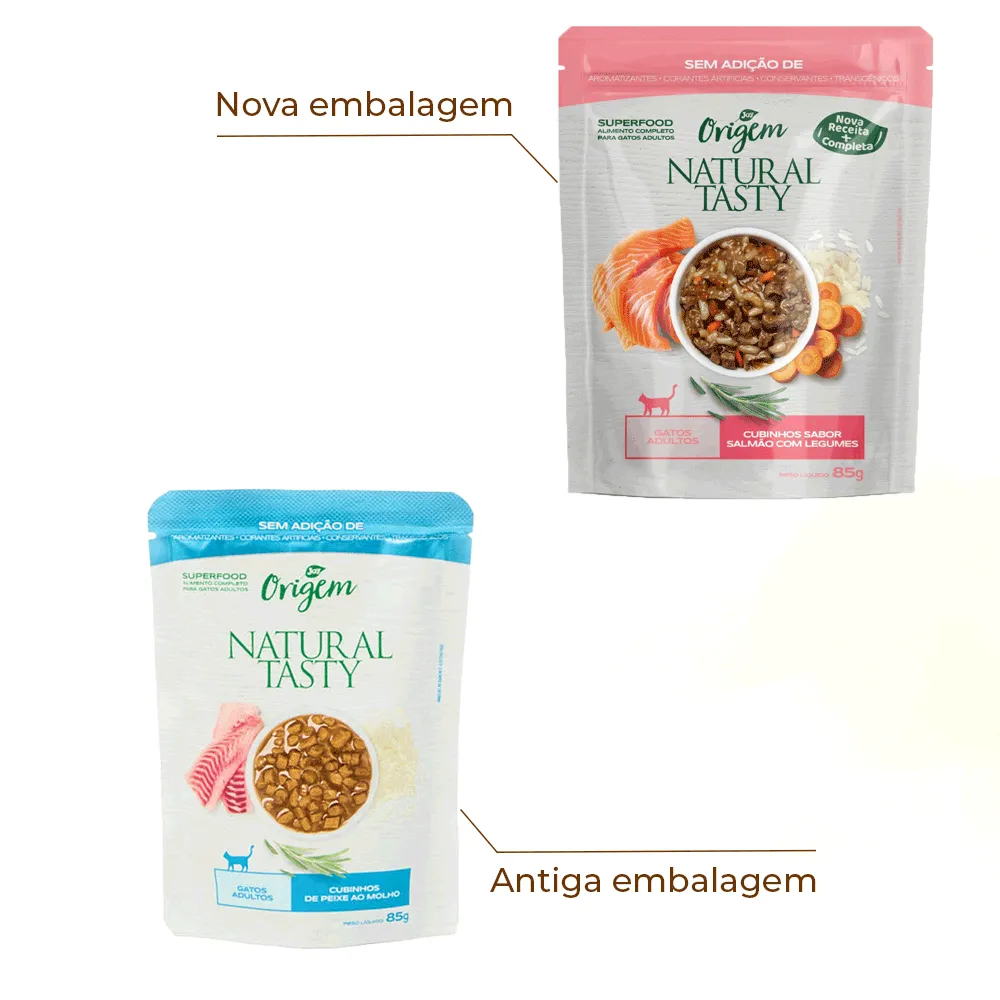 Ração Úmida Origem Natural Tasty Gatos Adultos Salmão com Legumes — foto 2
