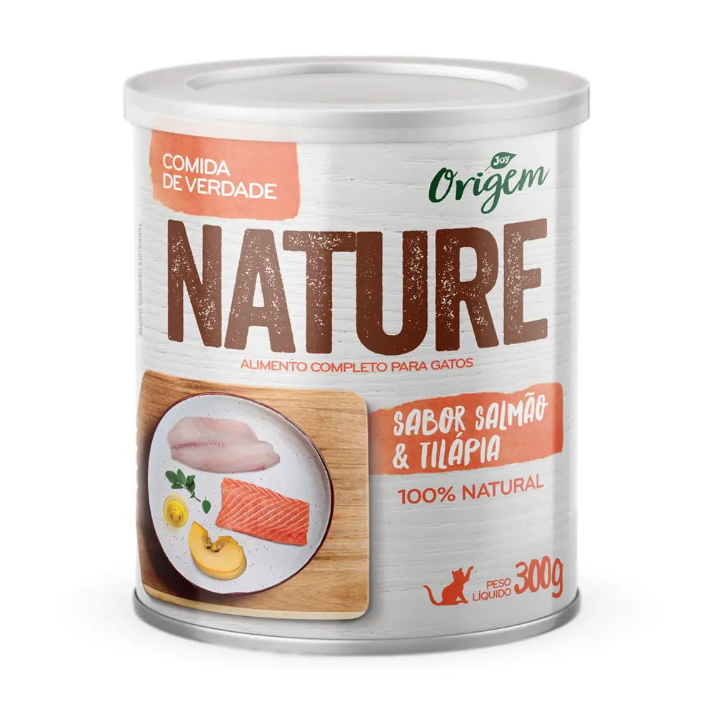 Ração Úmida Origem Nature para Gatos Adutos Salmão e Tilápia