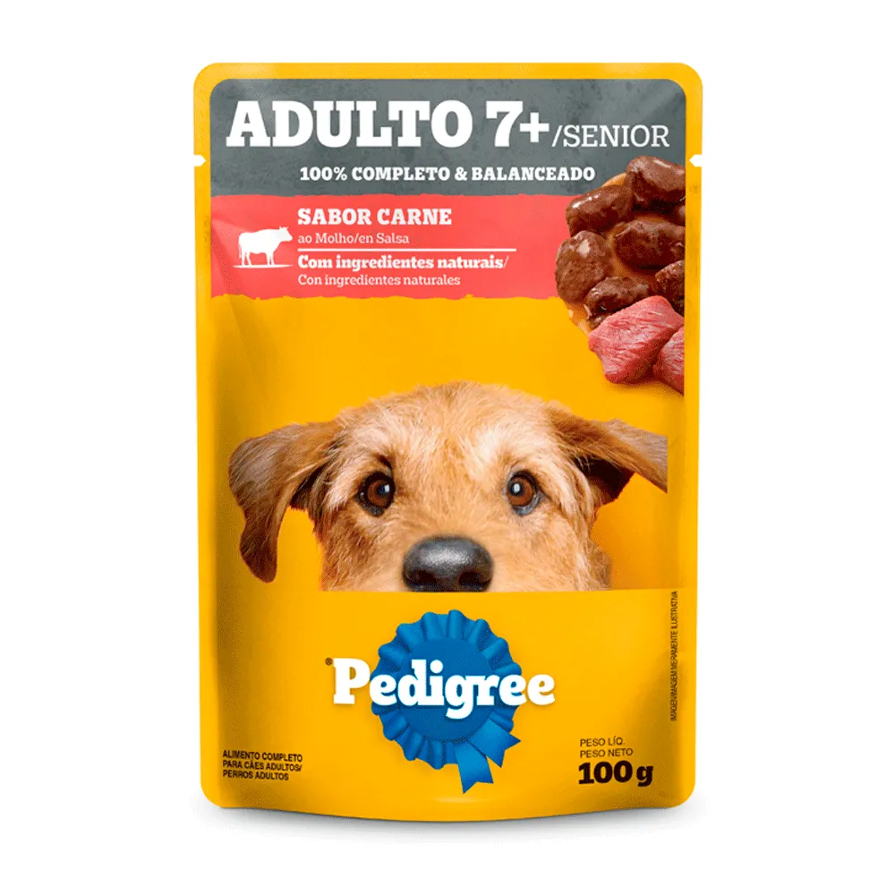 Ração Úmida Pedigree Sachê Cães Adultos Sênior 7+ Anos Carne ao Molho — foto 2