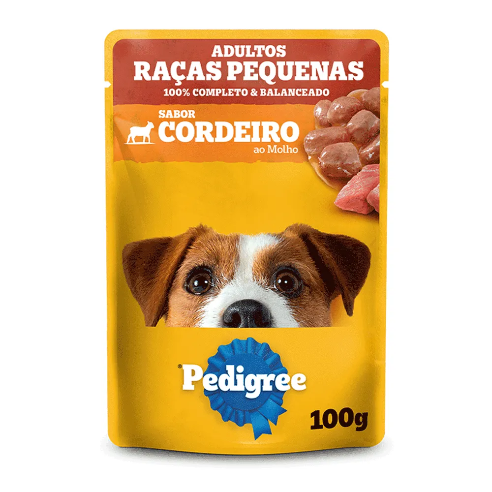 Ração Úmida Pedigree Sachê Cães Adultos Raças Pequenas Cordeiro ao Molho