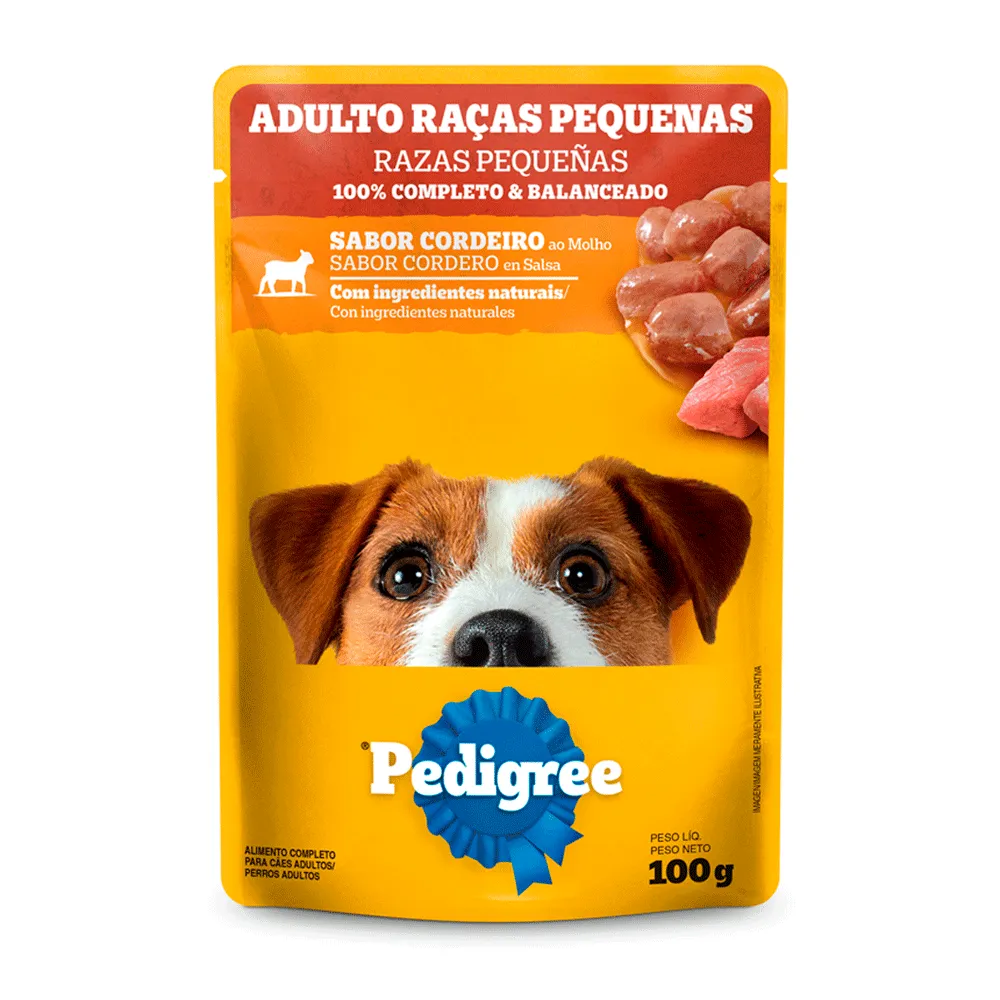 Ração Úmida Pedigree Sachê Cães Adultos Raças Pequenas Cordeiro ao Molho — foto 2