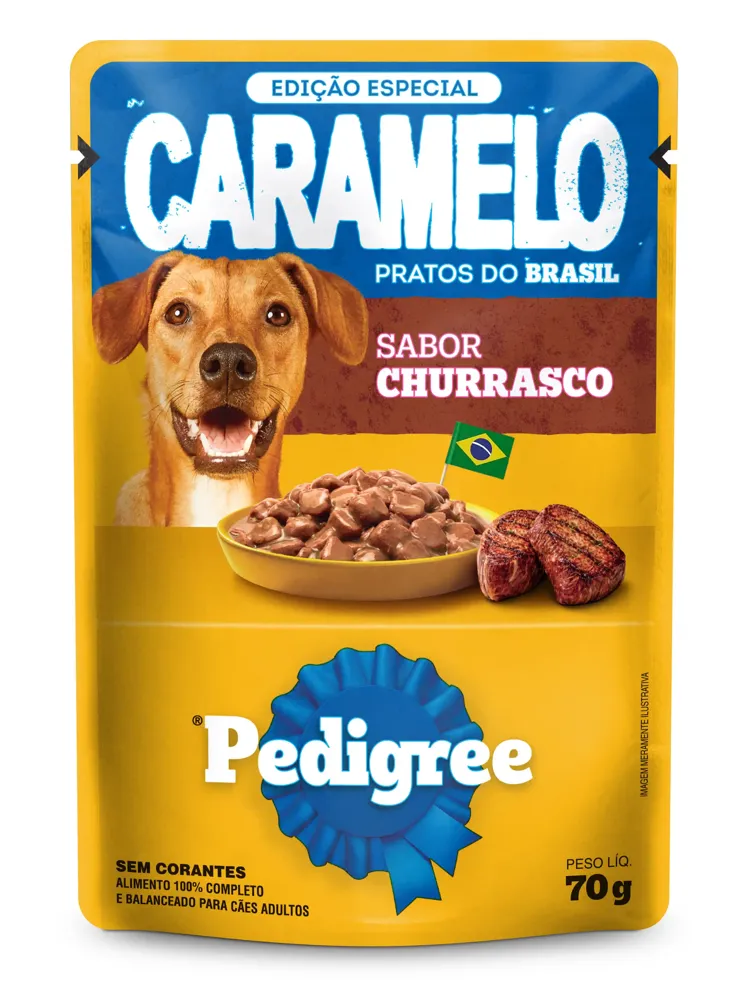 Ração Úmida Pedigree Caramelo Cães Adultos Sachê Churrasco — foto 2