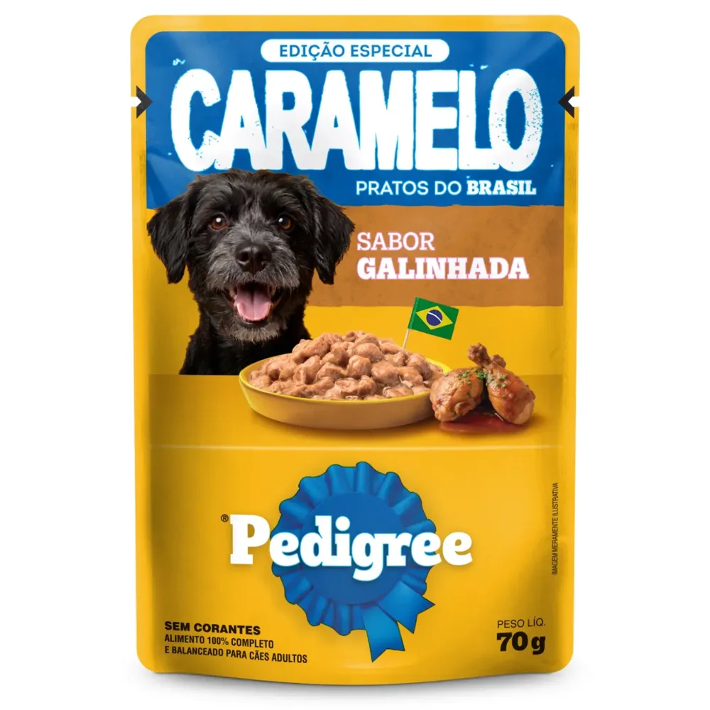 Ração Úmida Pedigree Caramelo Cães Adultos Sachê Galinhada — foto 2