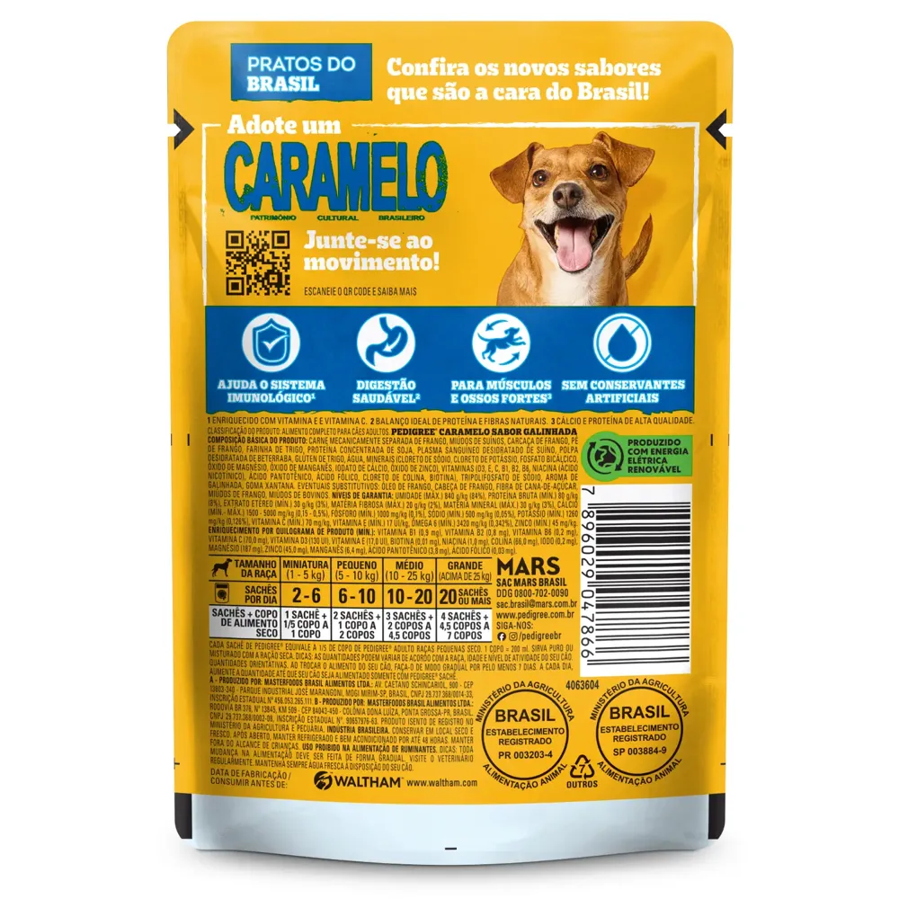 Ração Úmida Pedigree Caramelo Cães Adultos Sachê Galinhada — foto 3