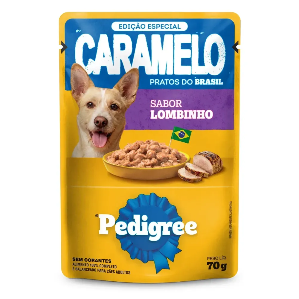 Ração Úmida Pedigree Caramelo Cães Adultos Sachê Lombinho — foto 2