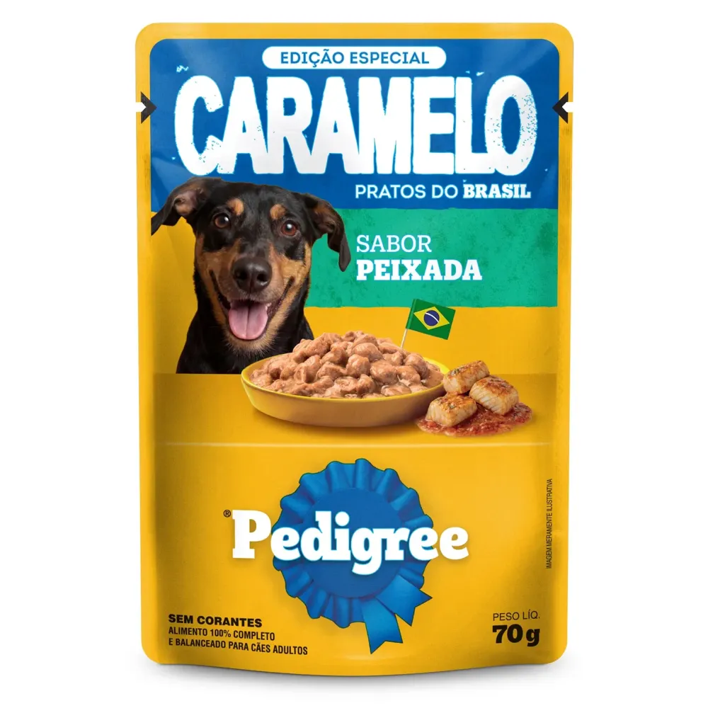 Ração Úmida Pedigree Caramelo Cães Adultos Sachê Peixada — foto 2
