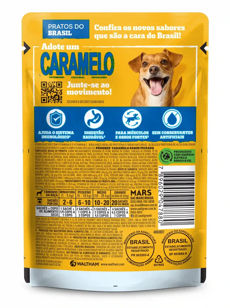 Ração Úmida Pedigree Caramelo Cães Adultos Sachê Peixada — foto 3