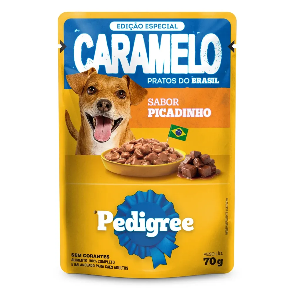 Ração Úmida Pedigree Caramelo Cães Adultos Sachê Picadinho — foto 2