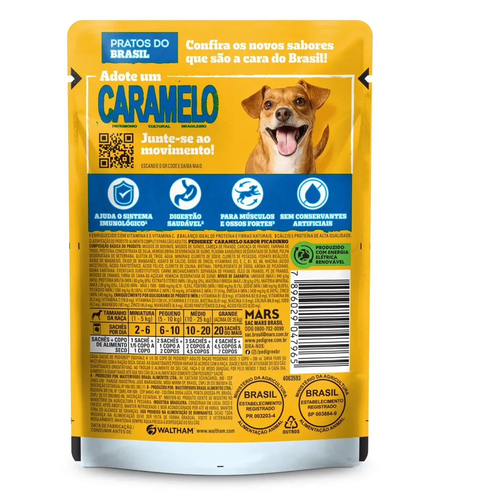 Ração Úmida Pedigree Caramelo Cães Adultos Sachê Picadinho — foto 3
