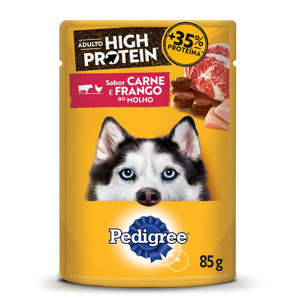 Ração Úmida Pedigree Sachê High Protein Cães Adultos Carne e Frango
