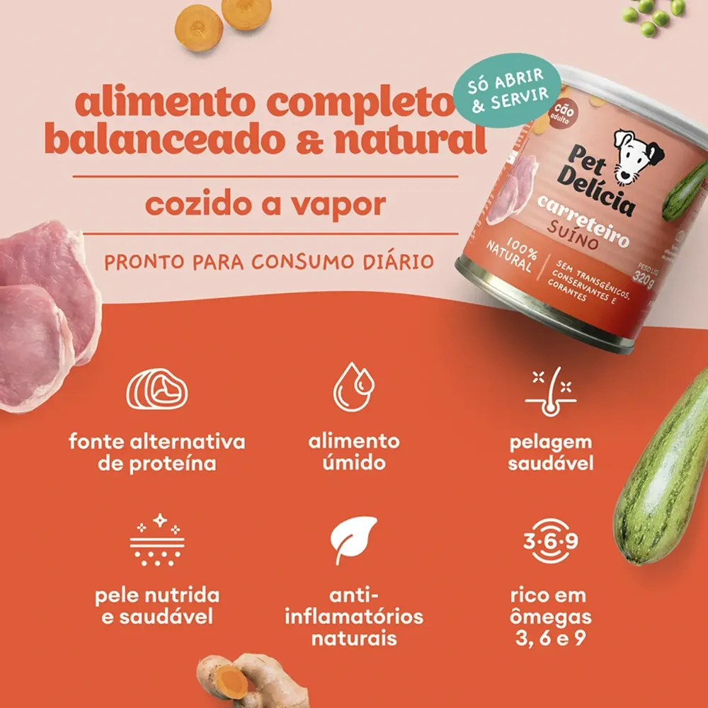 Ração Úmida Pet Delícia Cães Carreteiro Suino — foto 2