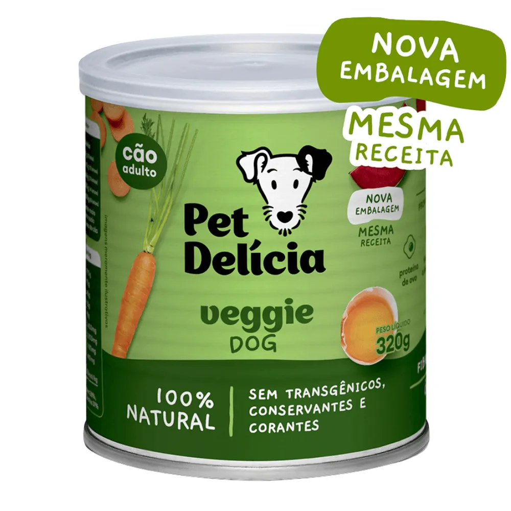 Ração Úmida Pet Delícia Canine Veggie Dog para Cães Adultos - 320g