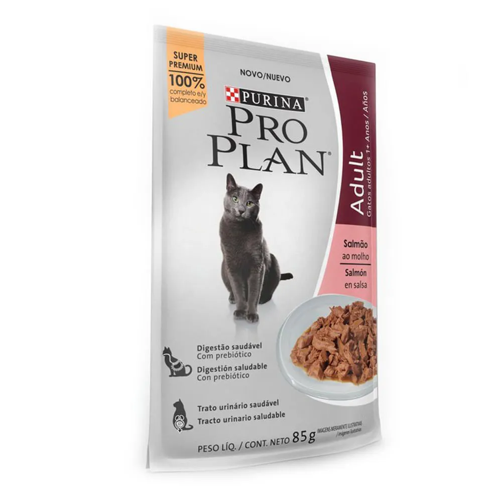 Ração Úmida Pro Plan Gatos Adultos Salmão — foto 3
