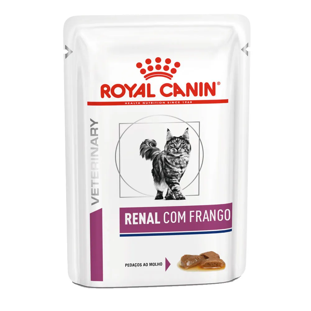 Ração Úmida Royal Canin Sachê Veterinary Diet Renal Gatos Adultos com Insuficiência Renal
