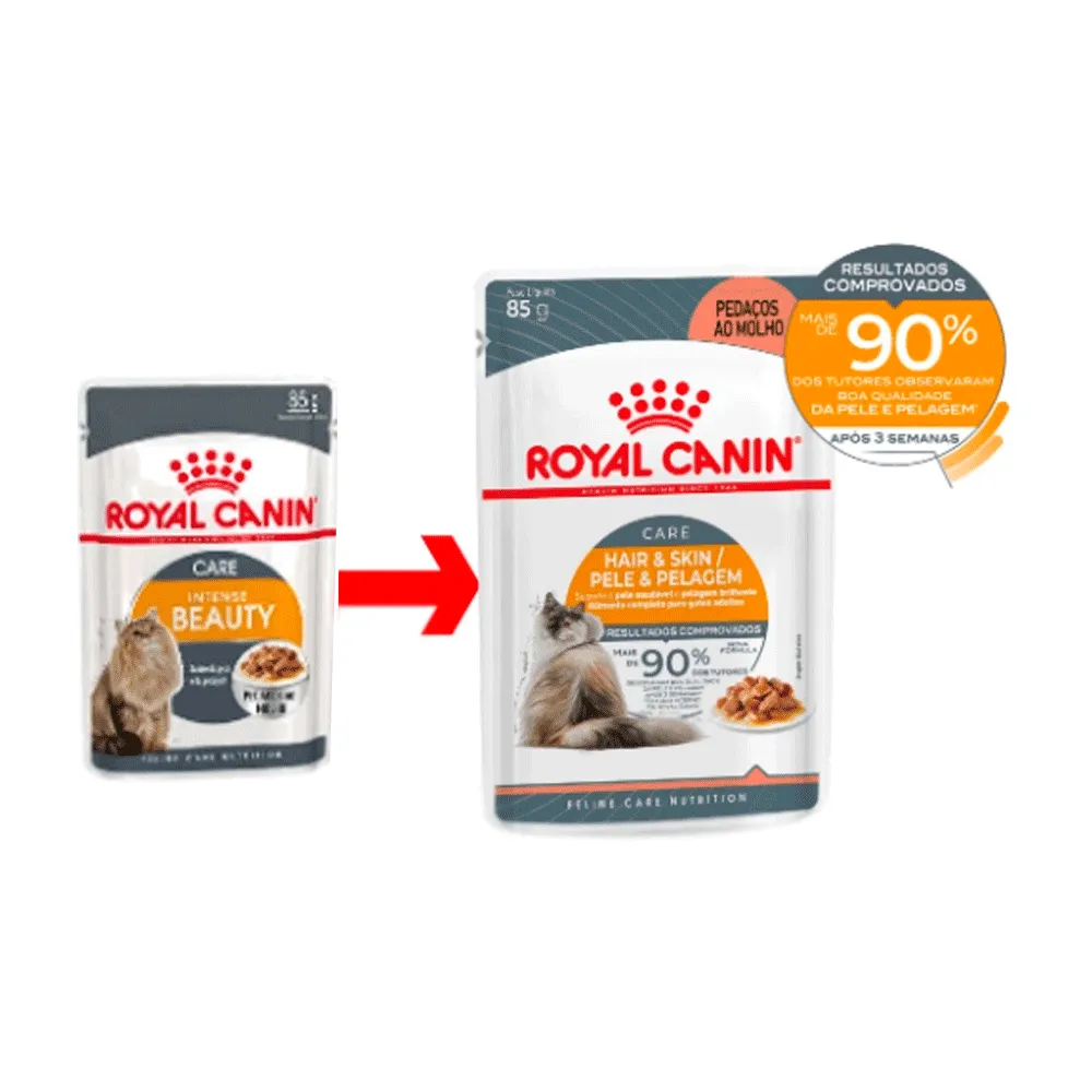 Ração Úmida Royal Canin Sachê Hair e Skin Gatos Adultos — foto 2