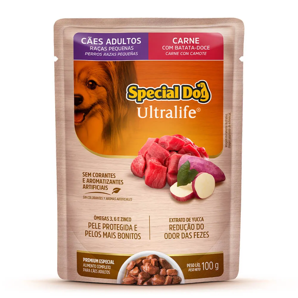 Ração Úmida Special Dog Ultralife Cães Adultos Raças Pequenas Carne