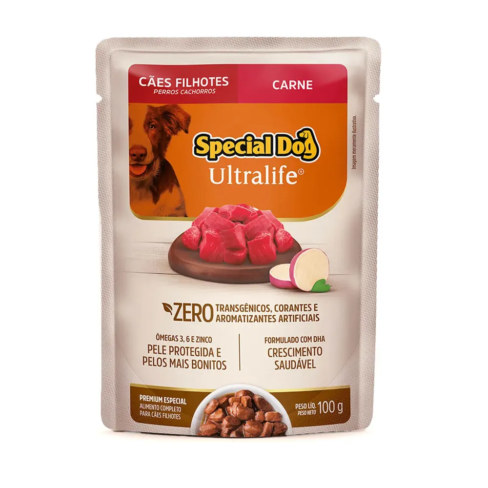 Ração Úmida Special Dog Ultralife Cães Filhotes Carne