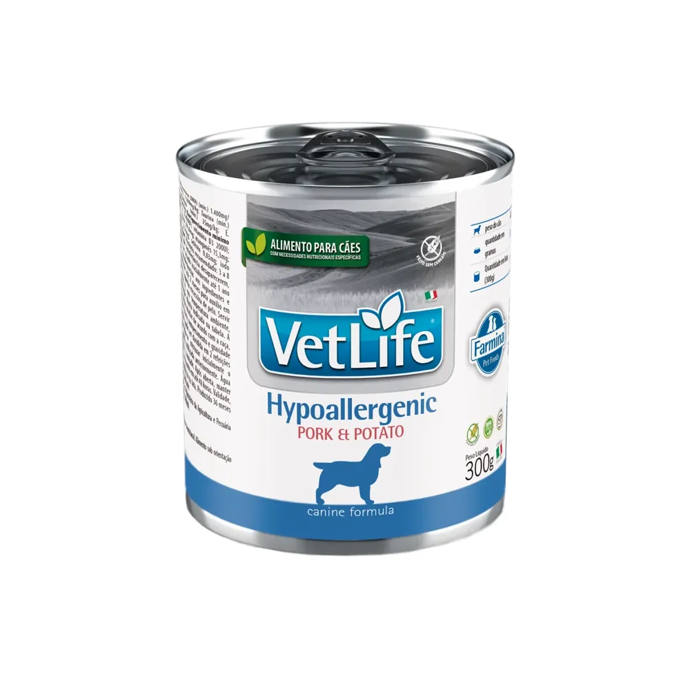 Ração Úmida Vet Life Hypoallergenic para Cães Adultos Pork & Potato