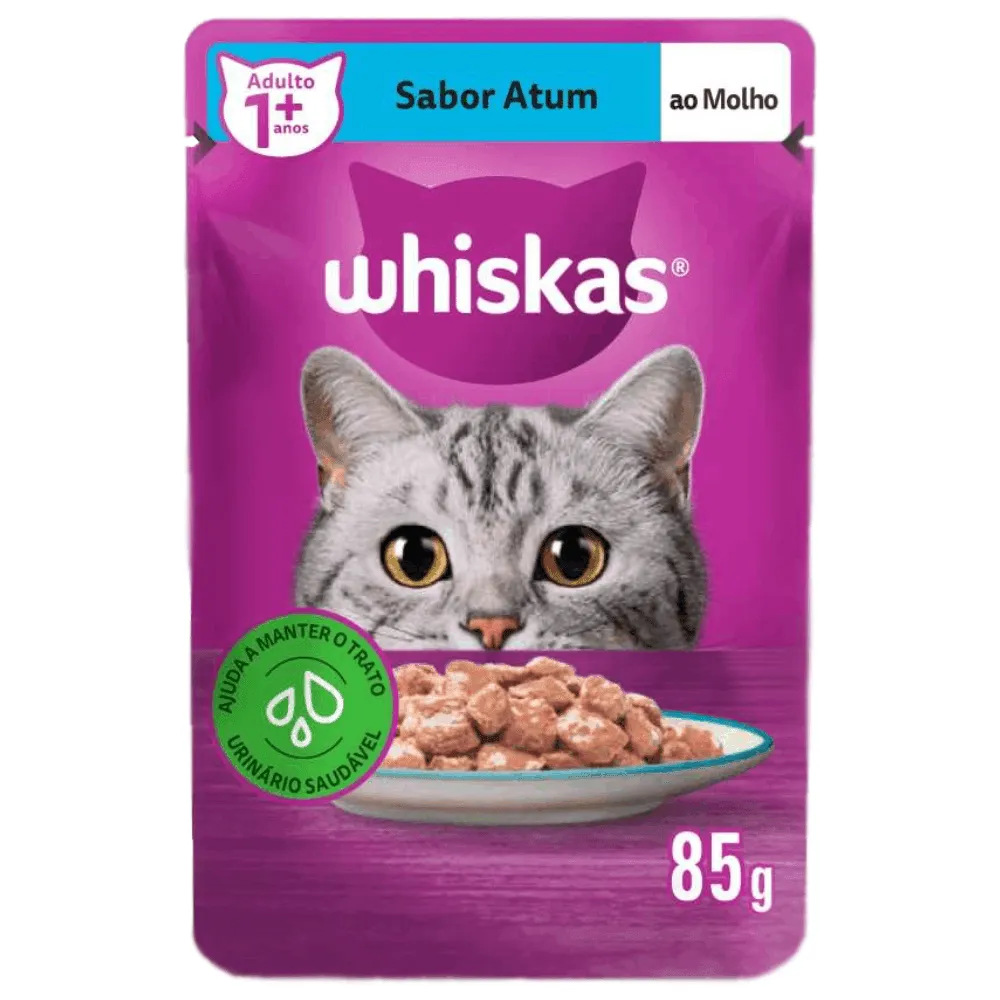 Ração Úmida Whiskas Sachê Atum ao Molho Gatos Adultos