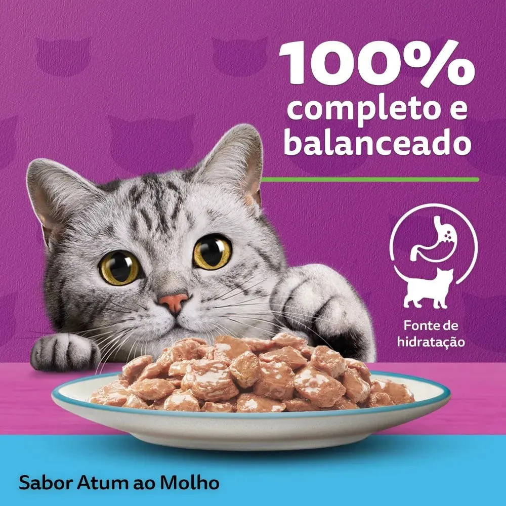 Ração Úmida Whiskas Sachê Atum ao Molho Gatos Adultos — foto 6