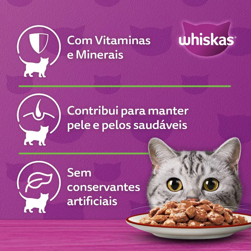 Ração Úmida Whiskas Sachê Carne ao Molho Gatos Adultos — foto 5