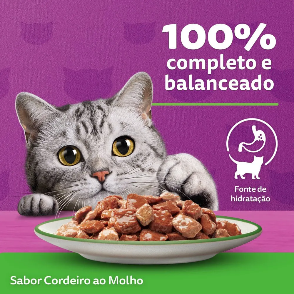 Ração Úmida Whiskas Sachê Cordeiro ao Molho Gatos Adultos — foto 6