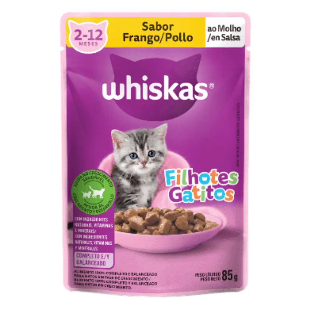 Ração Úmida Whiskas Sachê Frango ao Molho Gatos Filhotes — foto 3