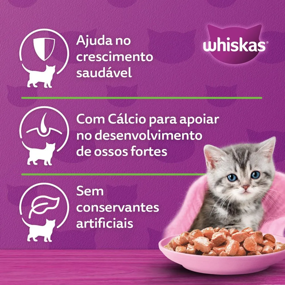 Ração Úmida Whiskas Sachê Frango ao Molho Gatos Filhotes — foto 5