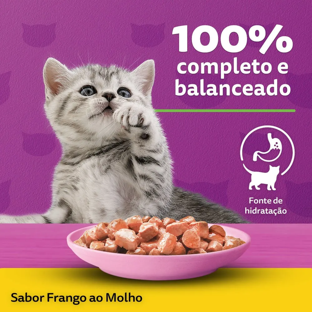 Ração Úmida Whiskas Sachê Frango ao Molho Gatos Filhotes — foto 6