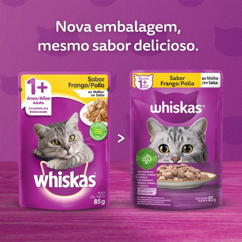 Ração Úmida Whiskas Sachê Frango ao Molho Gatos Adultos — foto 2