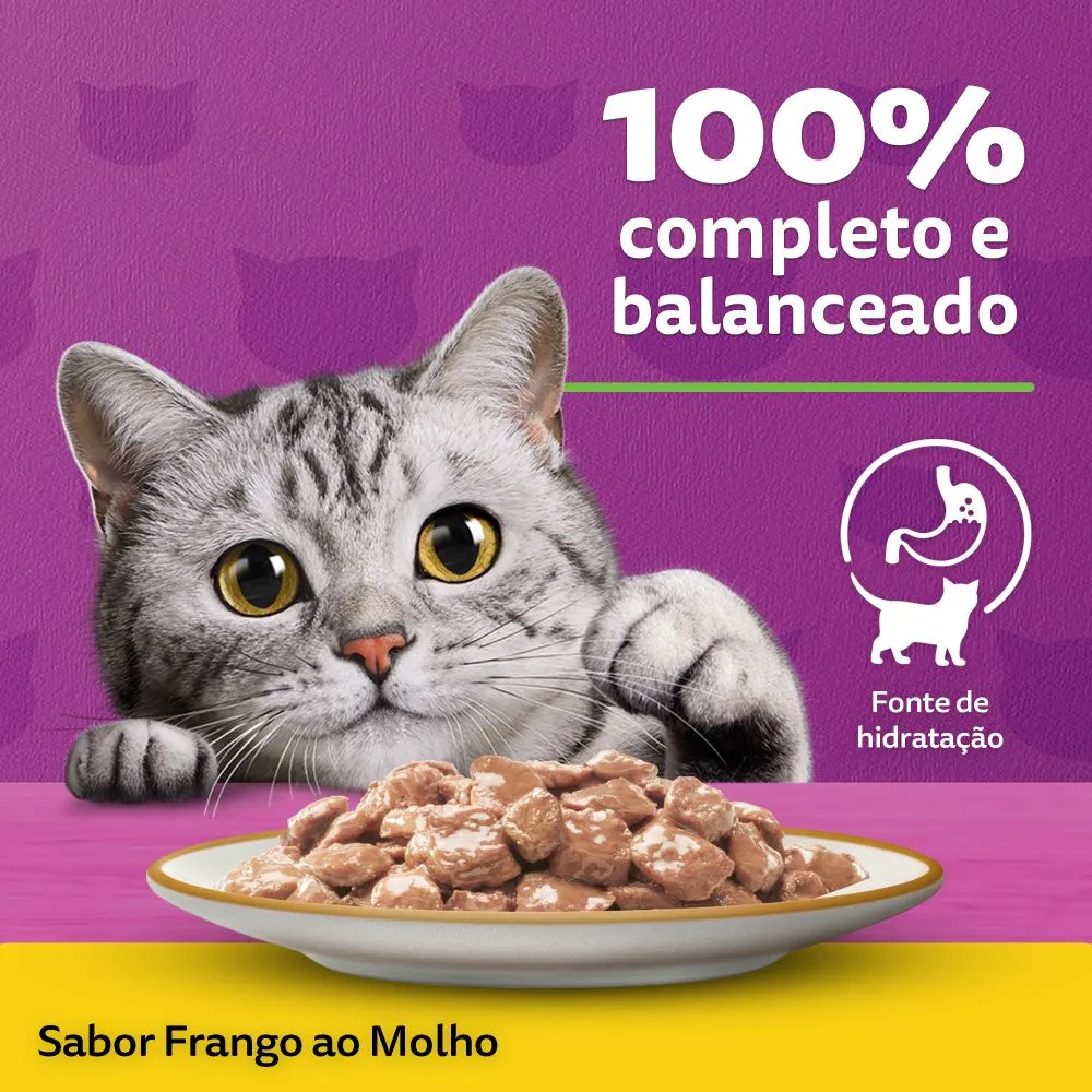 Ração Úmida Whiskas Sachê Frango ao Molho Gatos Adultos — foto 6