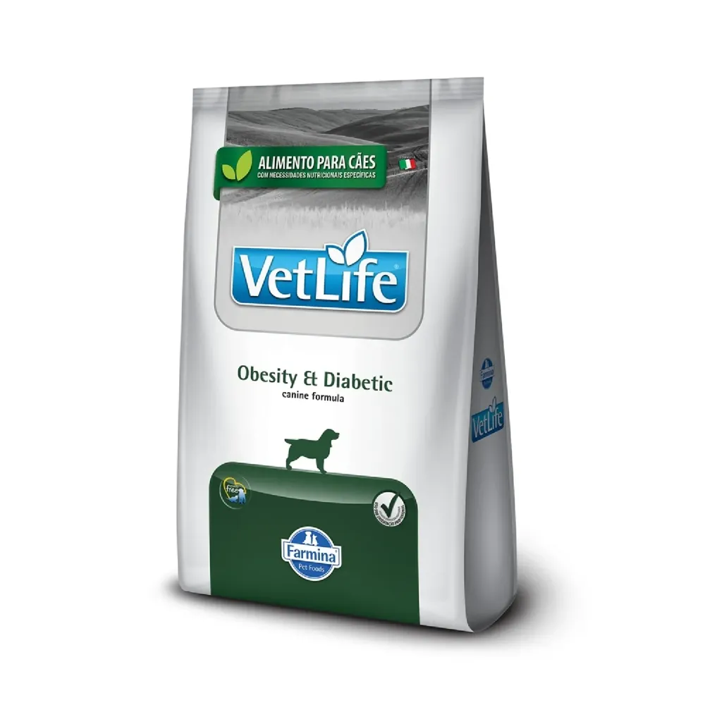 Ração Vet Life Natural Obesity e Diabetic Cães Adultos Obesidade e Diabetes